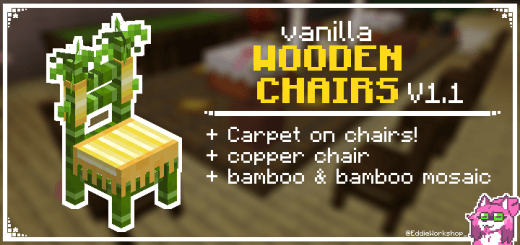 Vanilla Wooden Chairs Minecraft Addon   1705163098 Featureimagev11 1 520x245 1 