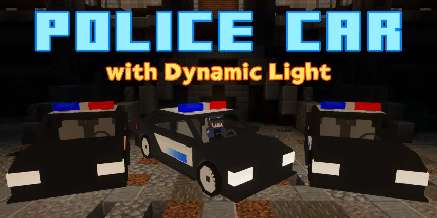 Police Car with Dynamic Light Mod | Minecraft Addon