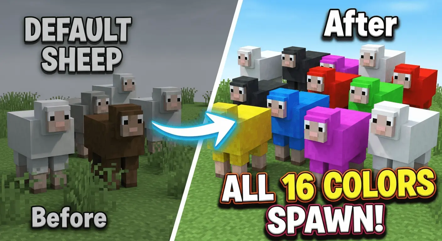 All colour Sheep Mod | Minecraft Addon